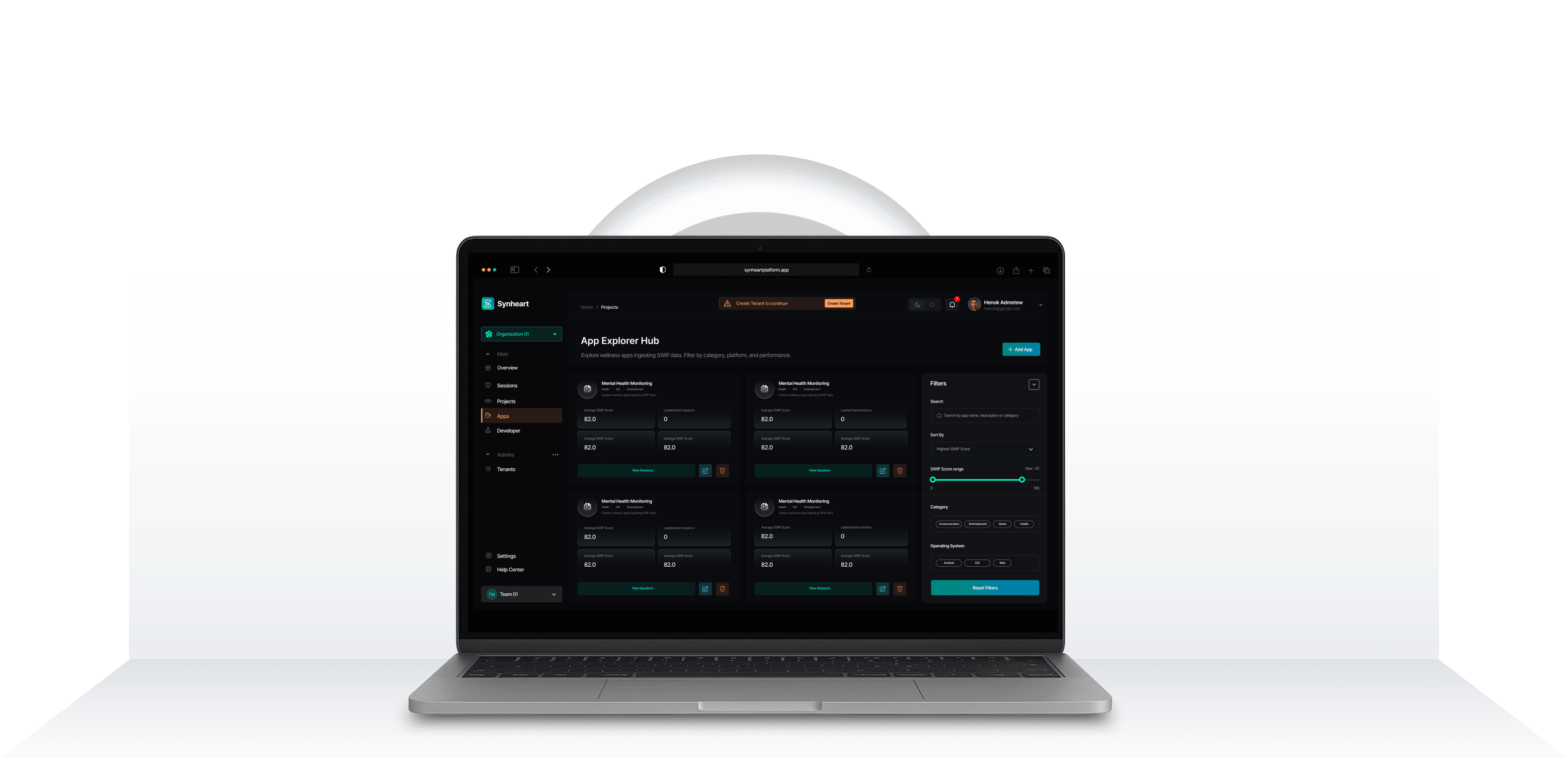Foundations dashboard showing open source infrastructure